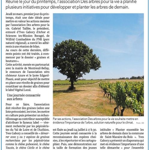articlec du Courrier de l'ouesr de samedi 29 mars 2025